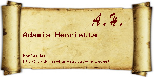 Adamis Henrietta névjegykártya