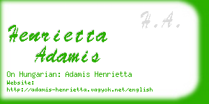 henrietta adamis business card